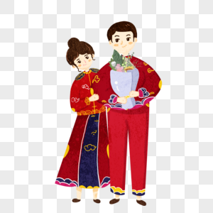 Hand Drawn Cartoon Cute Chinese Wedding PNG Image & PSD File Free ...