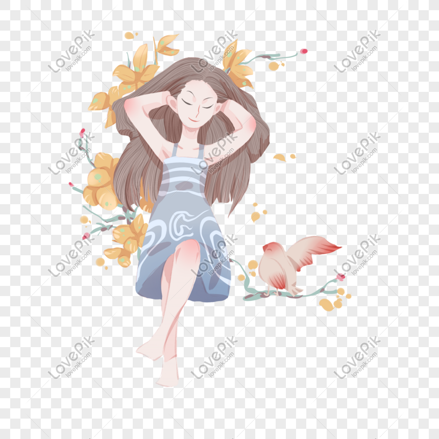 Girl Blowing A Spring PNG Free Download And Clipart Image For Free ...