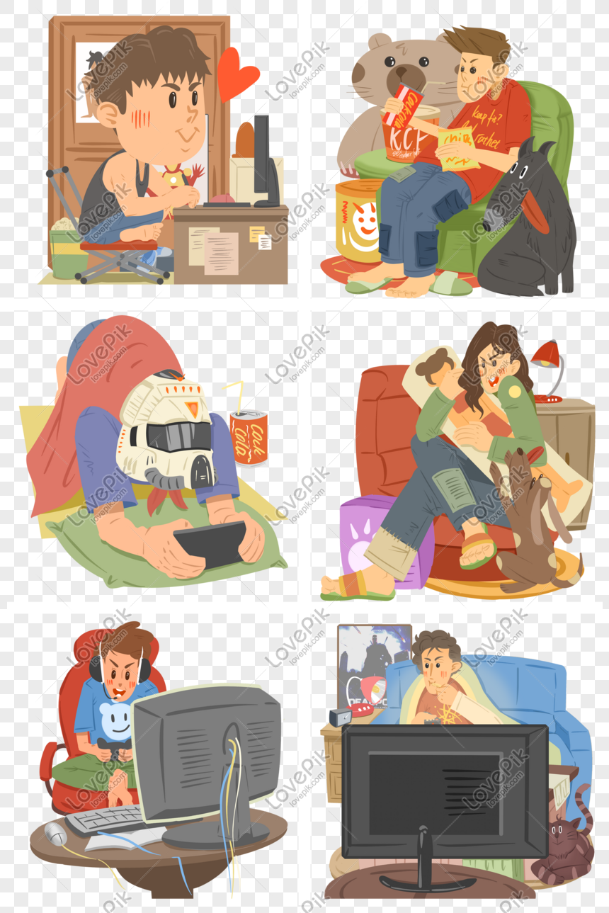 House Life Character Illustration Collection PNG Image And Clipart ...