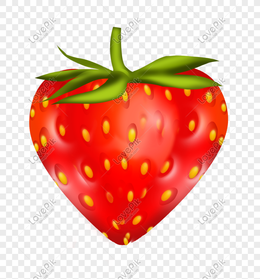 Red Strawberry Hand Drawn Illustration, Red Strawberry, Beautiful ...