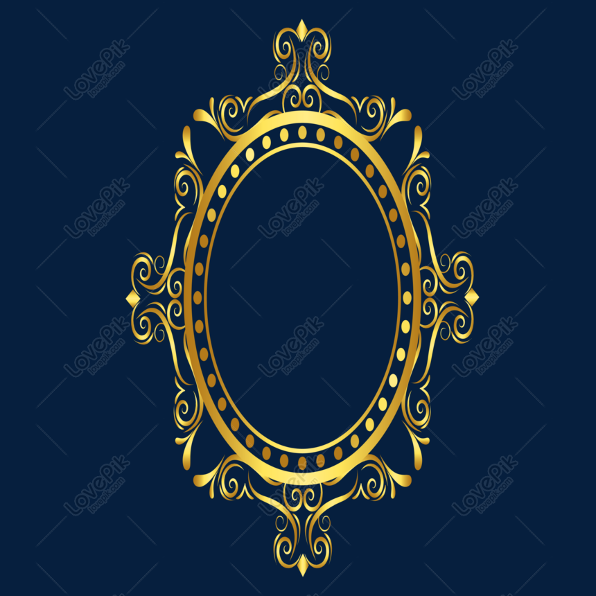 Golden Oval Frame PNG Transparent Images Free Download, Vector Files