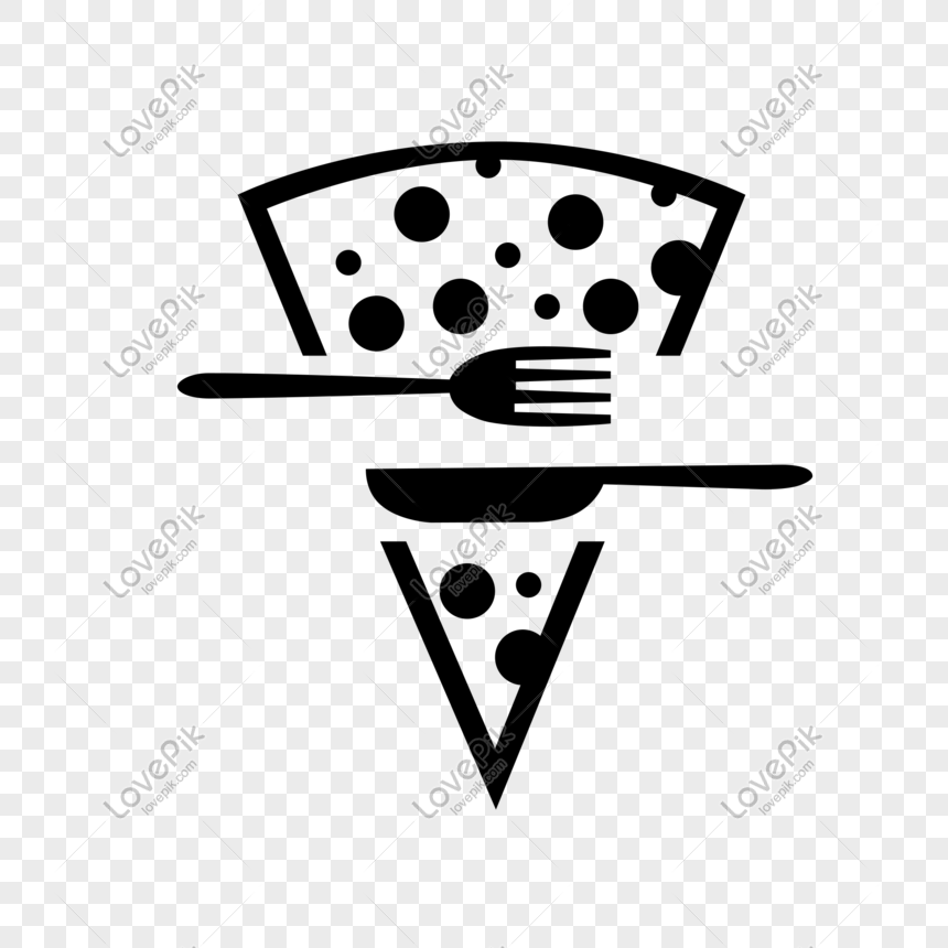 Vector knife and fork pizza simple style logo, Pizza, western food, pen layer png image free download