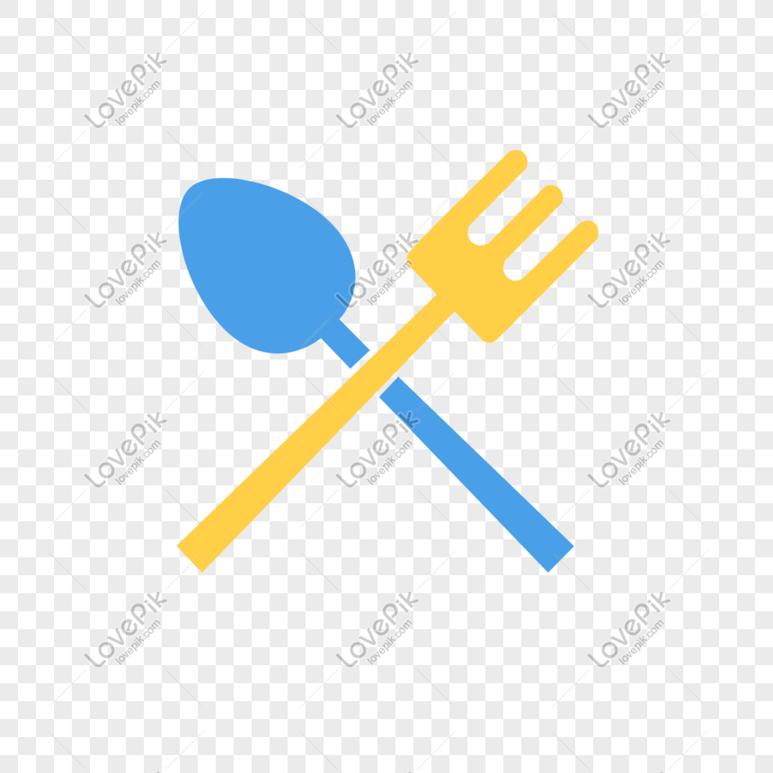 vector illustration yellow blue fork spoon png image picture free download 611772180 lovepik com