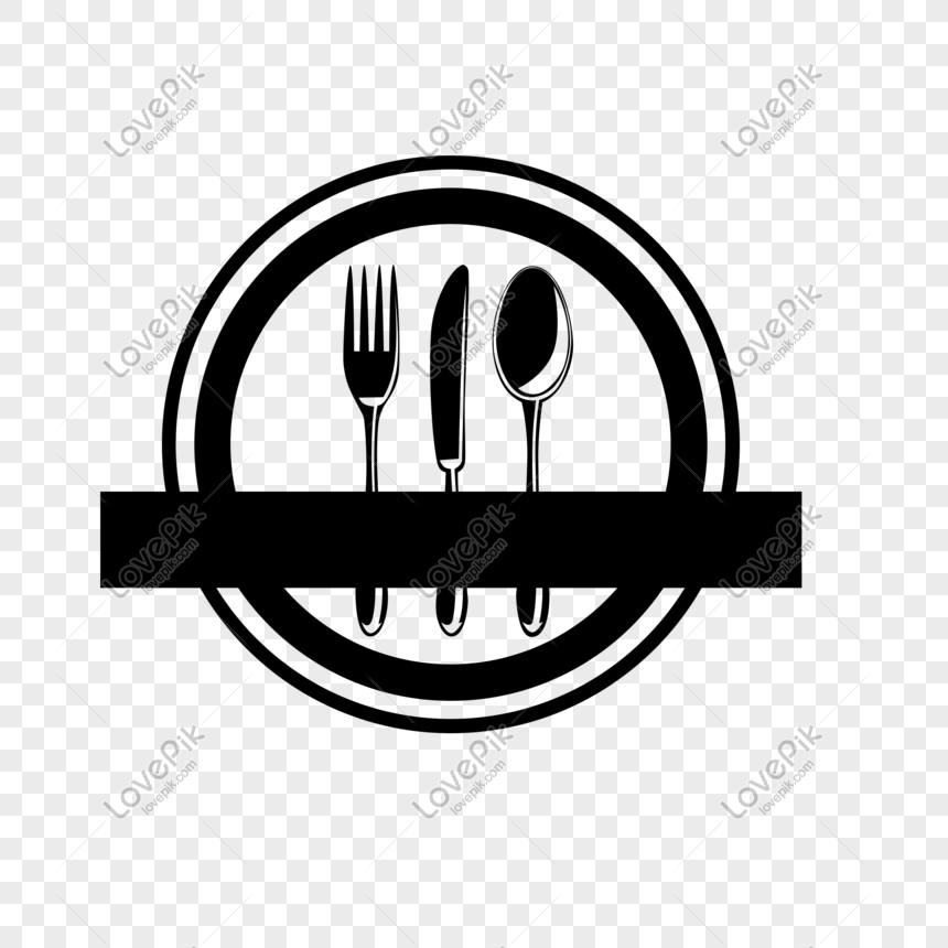 Vector logo, knife, fork and spoon round, spoon, logo, signboard png picture