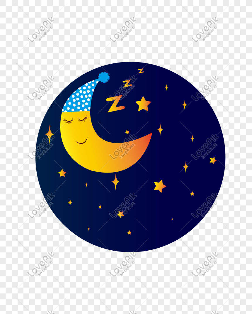Vector Mano Dibujada Dibujos Animados Azul Noche Cielo Luna PNG Imágenes  Gratis - Lovepik
