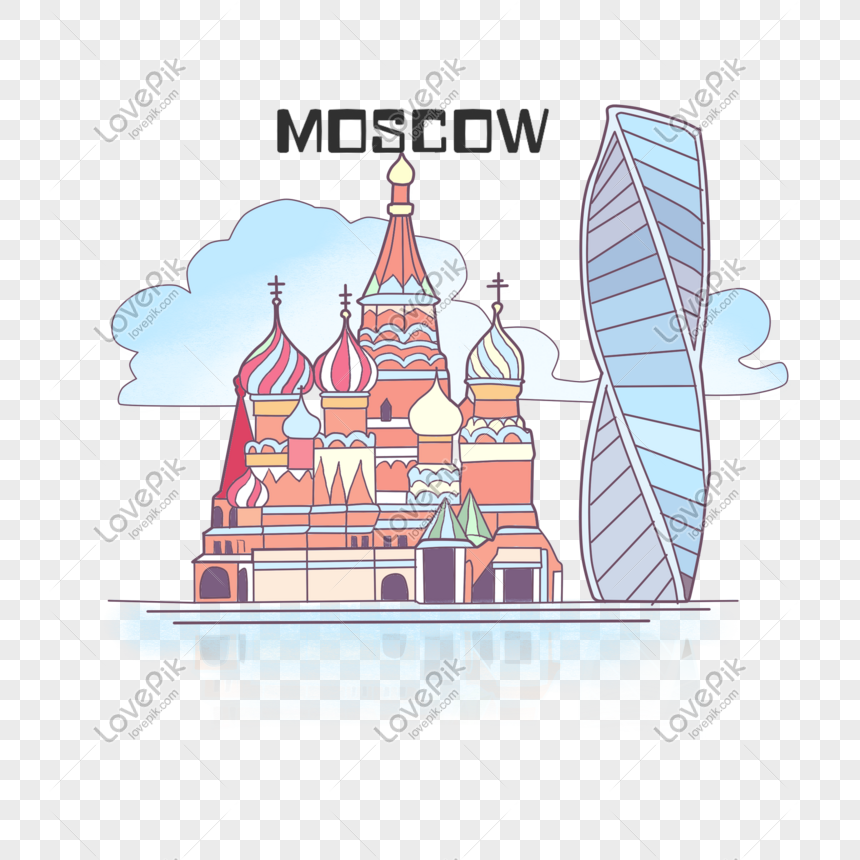 Red flag PNG of Moscow city landmark, Russia, Moscow, birthday, city landmark png image