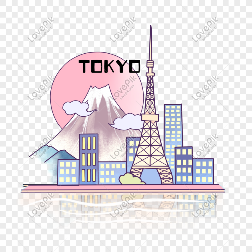 Tokyo Tower Mt. Fuji Japan City Landmark PNG, Tokyo Tower, Spring Festival, City Landmark png free download