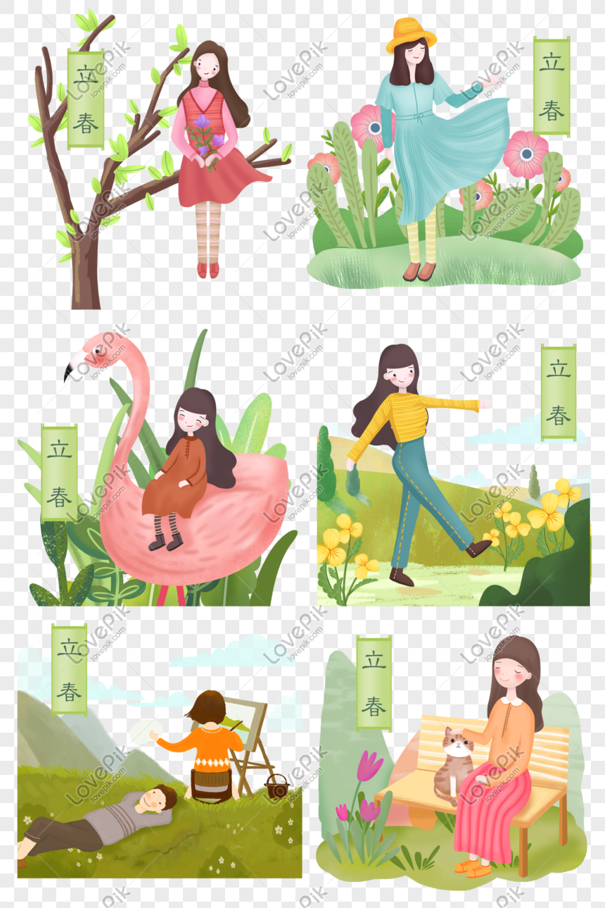Spring Season Cartoon Set Of Scenes PNG White Transparent And Clipart Image  For Free Download - Lovepik | 611760902