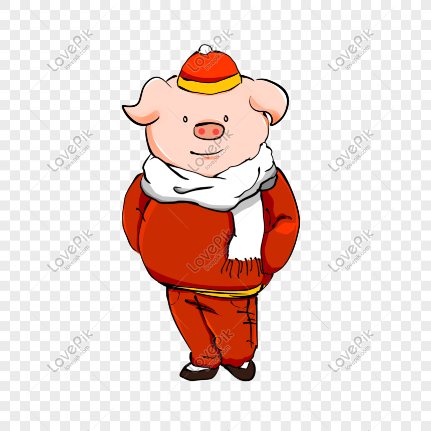 standing pig clipart