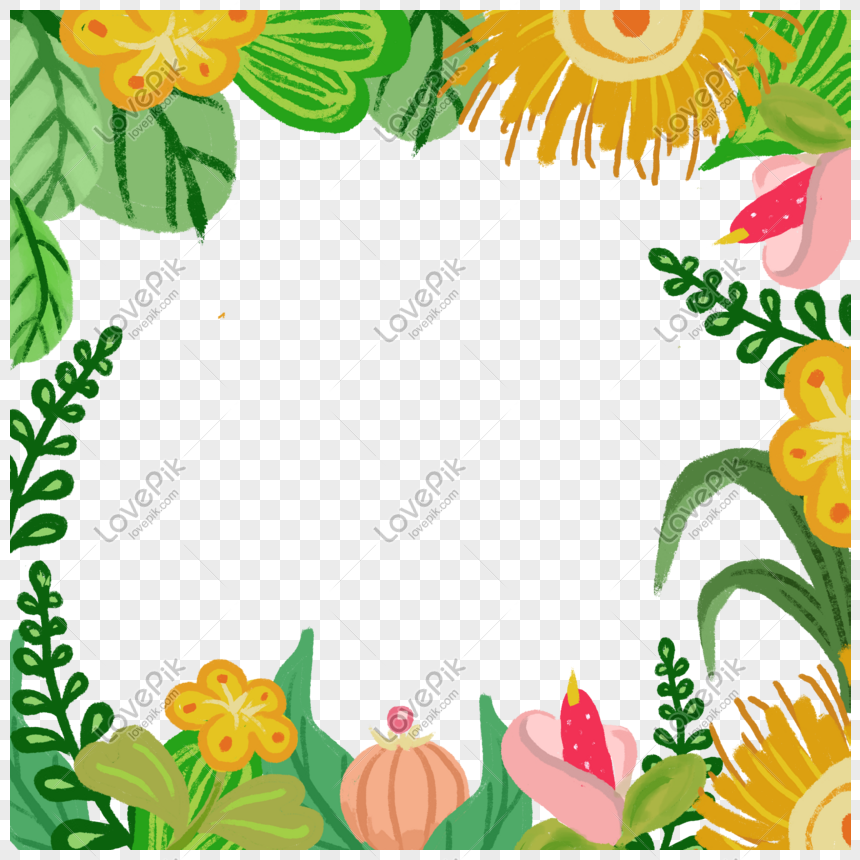 Photo De Plante Fleur Jungle Png Bordure Decorative Printemps Ete Numero De L Image611753336 Format D Image Psd Fr Lovepik Com