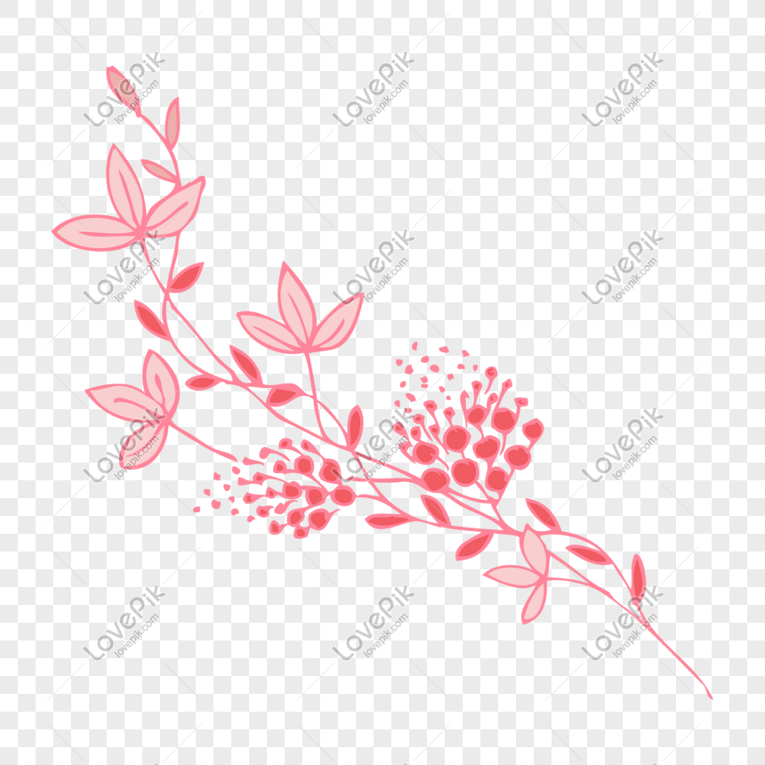 Hand Painted Pink Valentine Flower Decorative Pattern PNG Image ...