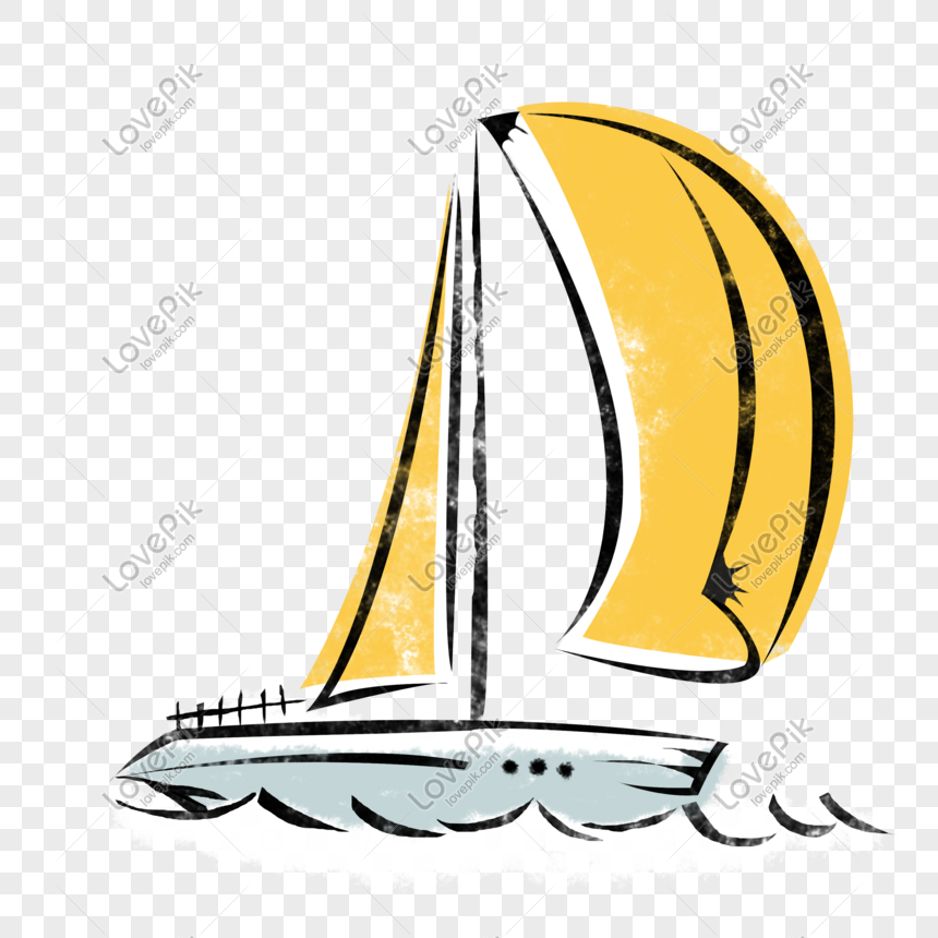 Cute and simple fresh art sailing boat, Sailboat, simple sailboat, small fresh sailboat png hd transparent image