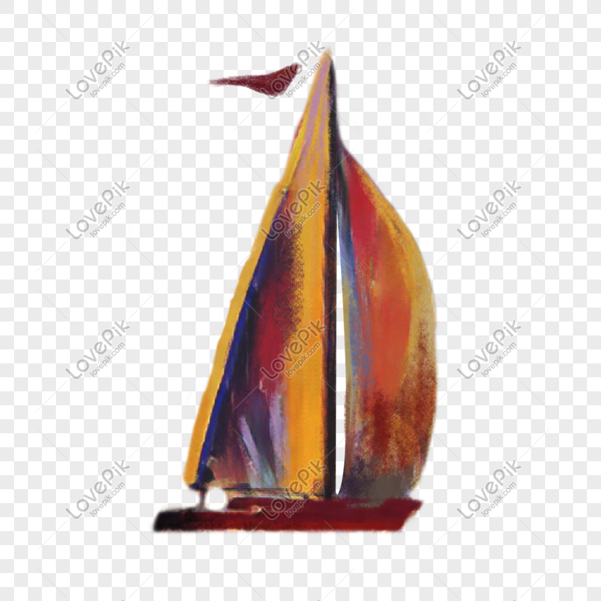 Hand-painted oil painting texture simple sailing boat, Hand-painted, sailing, oil painting png white transparent