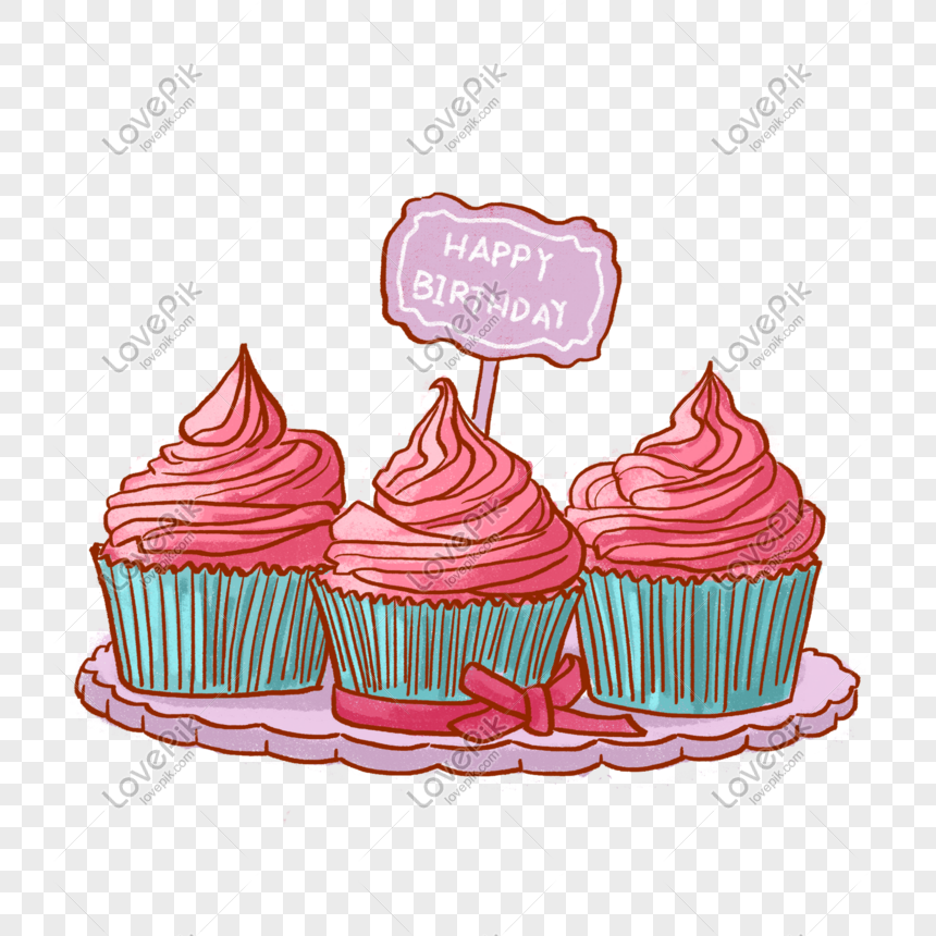 pink birthday cupcake clipart