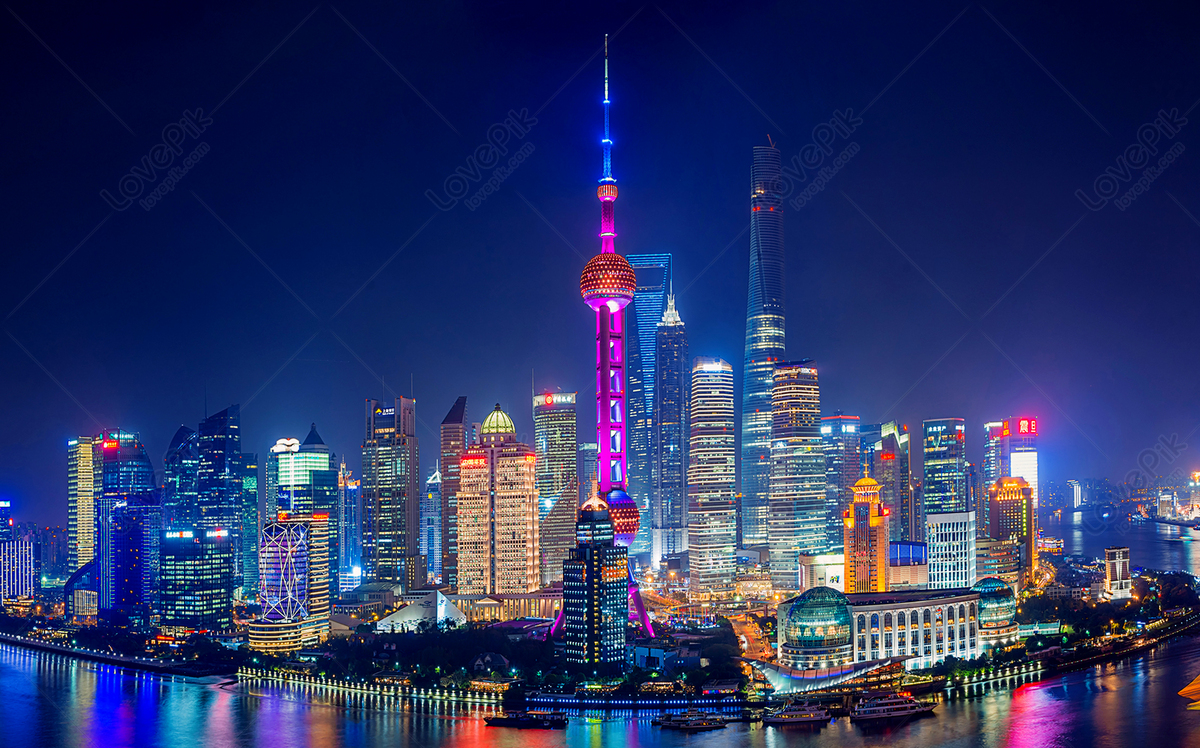 Aerial View Of Shanghai City Night View Lujiazui Core Scenery 1 Picture ...