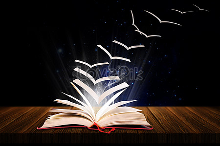 Страница книги иллюзия летающих птиц stock pictures. & изображений