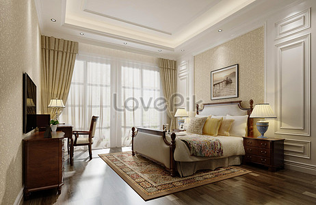 Interior Design Effect Map Of European Style Bedroom Picture And HD ...