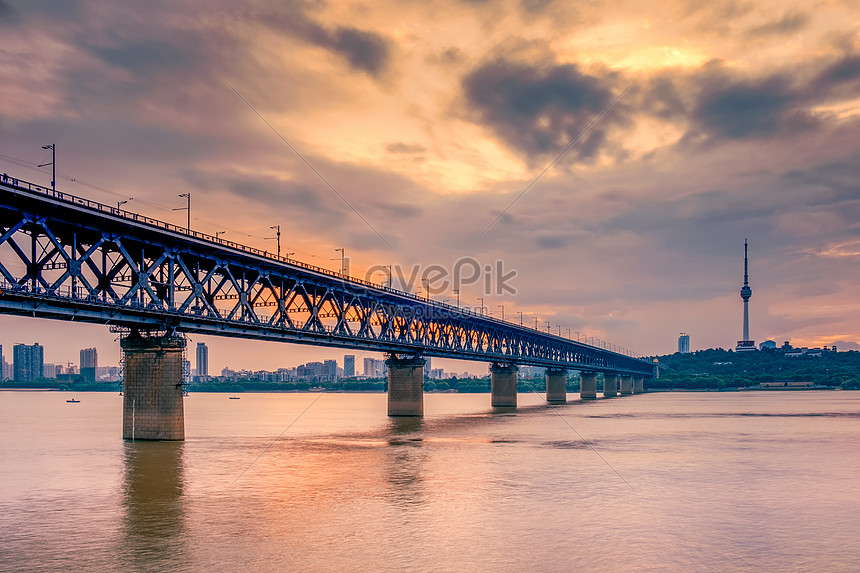 武漢長江大橋 照片, 江景 照片, 大橋 照片, 中國 照片