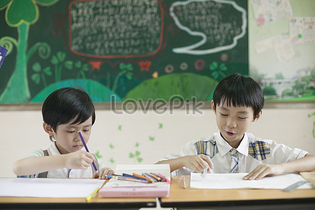 some students their homework in the classroom now