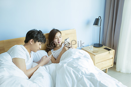 Asian couple bedroom play