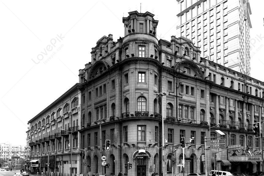 Photo de Paysage Noir Et Blanc De La Ville De Shanghai En Dehors