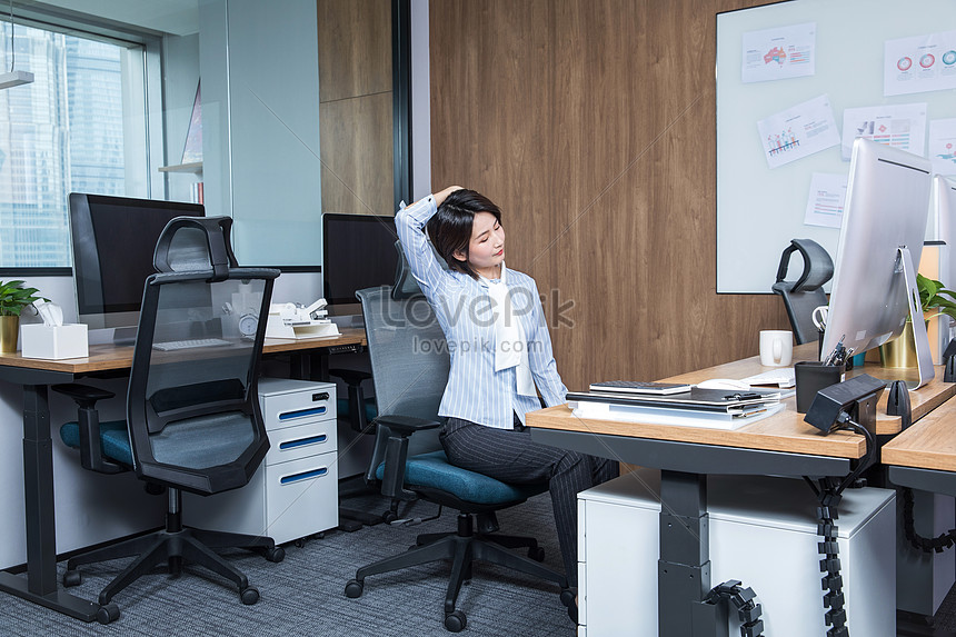 Female Office Exercising Picture And HD Photos | Free Download On Lovepik