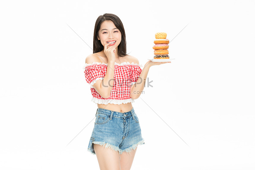 Beautiful Woman Eating Donut Picture And Hd Photos Free Download On Lovepik 