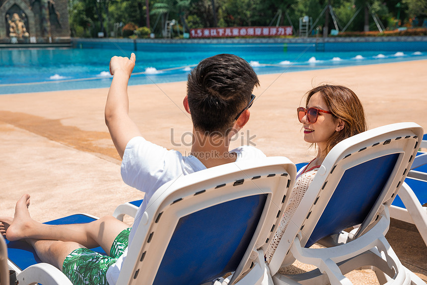 Couple Beach Chairs Sunbathing Picture And Hd Photos Free Download On Lovepik 7123