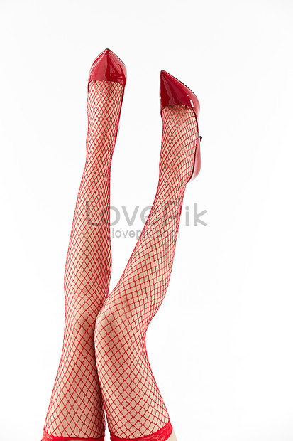 Female Wearing Red Stockings And Red High Heels Overhead Close U Picture And Hd Photos Free 