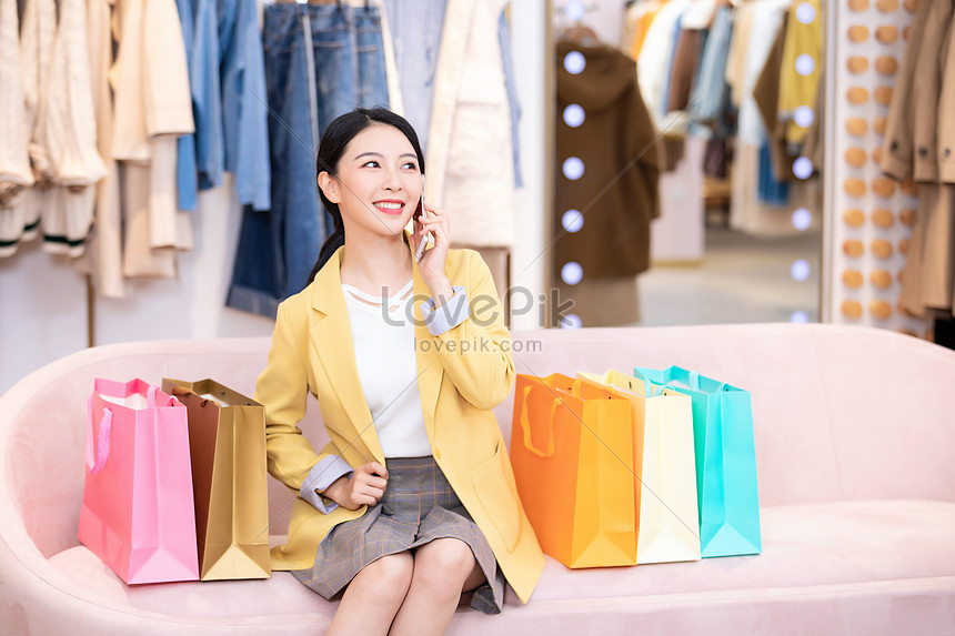 Female Shopping Taking A Break In The Mall Picture And HD Photos | Free ...