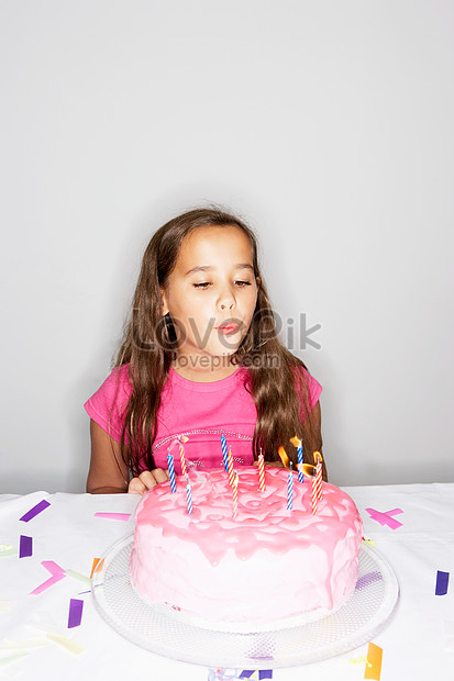 Girl Blowing Cake Candles Picture And HD Photos | Free Download On Lovepik