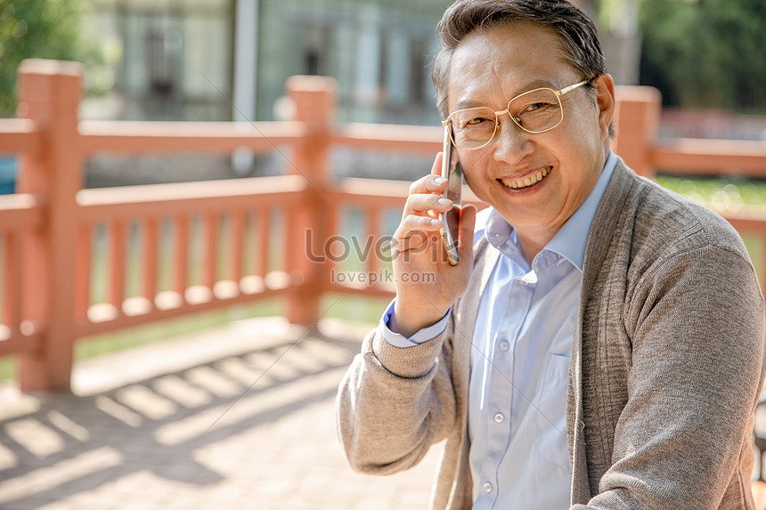 Grandpa Calling Outdoors Picture And Hd Photos Free Download On Lovepik 