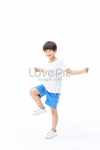 Little Boy Doing Warm-up Exercises Picture And HD Photos | Free ...