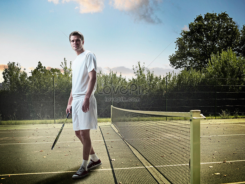 Man Standing On Tennis Court Picture And HD Photos | Free Download On ...