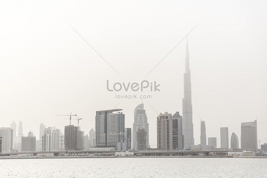 ảnh Đường Chân Trời Dubai Với Burj Khalifa Dubai Uae Tải Xuống Miễn Phí,  ảnh tiến độ, kiến trúc, xây dựng đẹp Trên Lovepik