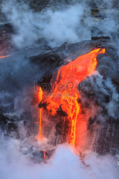 Lava Flow At Kalapana Kirawaia, Big Island, Hawaii, United State ...