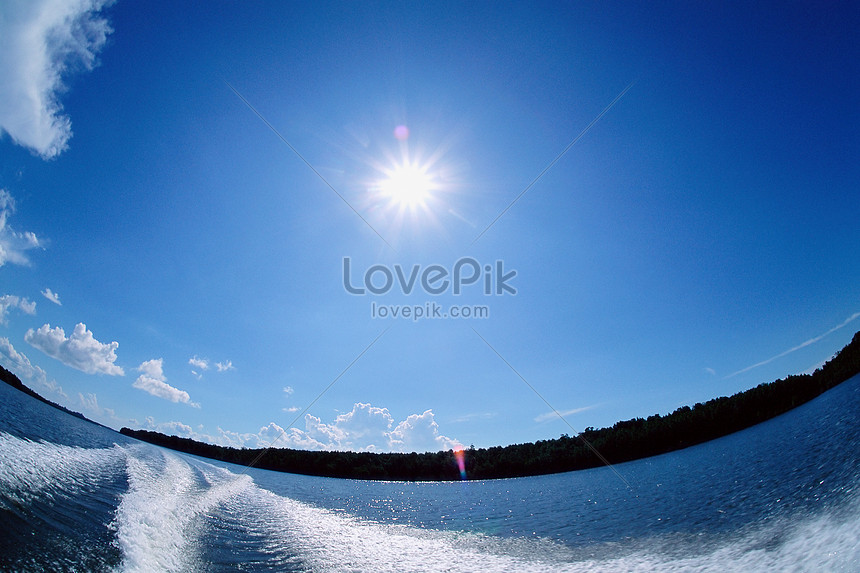 Wide Angle View Of The Sea Sun Picture And HD Photos | Free Download On ...