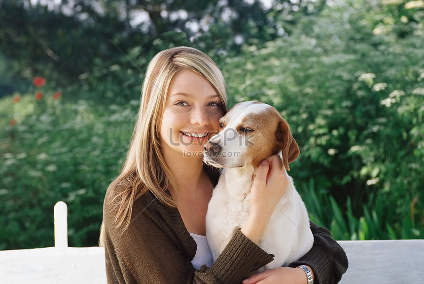 Young Woman With Pet Dog Picture And HD Photos | Free Download On Lovepik