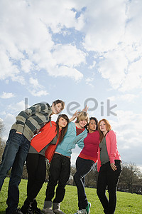 group of teenagers on street