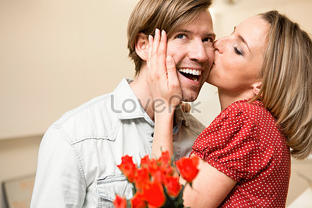 Man Kissing Womans Cheek Picture And HD Photos Free Download On Lovepik