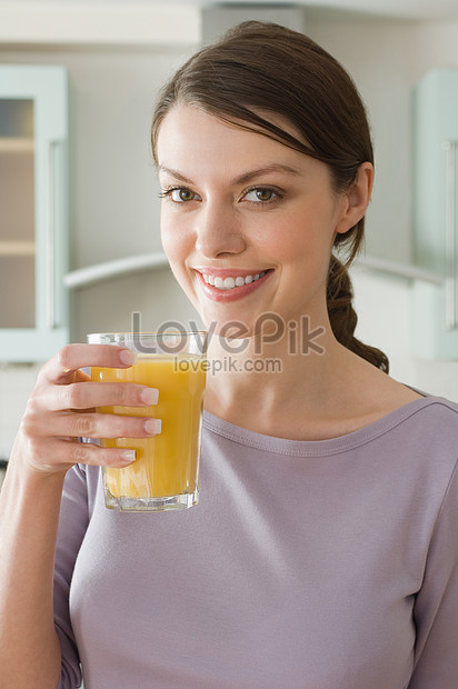 Woman Drinking Orange Juice Picture And HD Photos | Free Download On ...