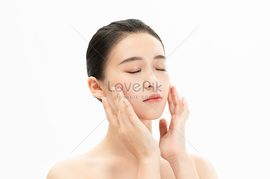 Female Skincare Beauty Closed Eyes Massage Image Picture And HD Photos ...