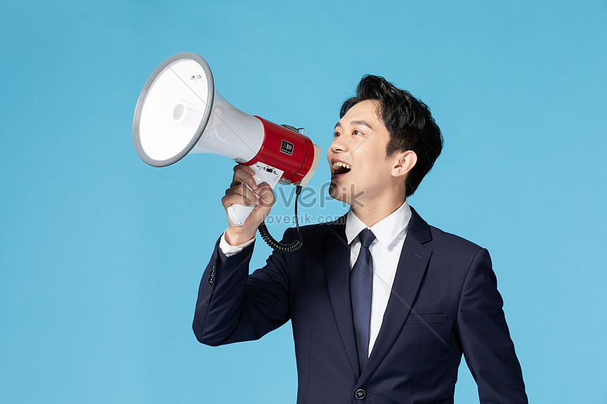 Business Men Shouting With Megaphone Picture And HD Photos | Free ...