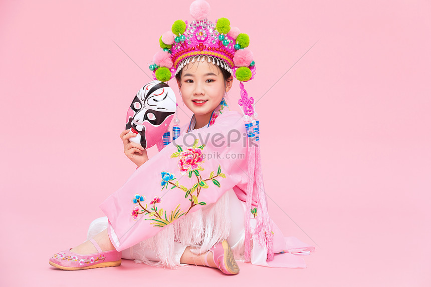 Chinese Style Children Holding Peking Opera Masks Picture And HD Photos ...