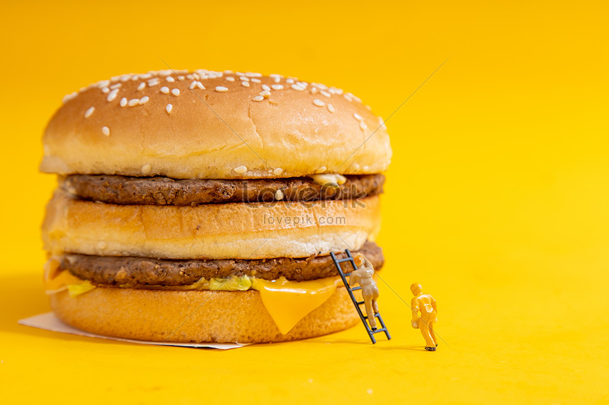 Delicious Burger Fast Food French Fries Macro Picture And HD Photos ...