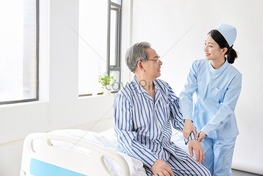 Nurse Doing Massage For Elderly Hospitalized Picture And Hd Photos