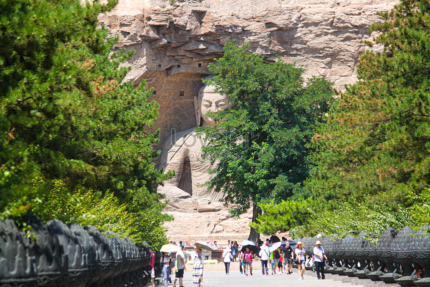 A Scenic Spot Yungang Grottoes Datong City Shanxi Province Picture