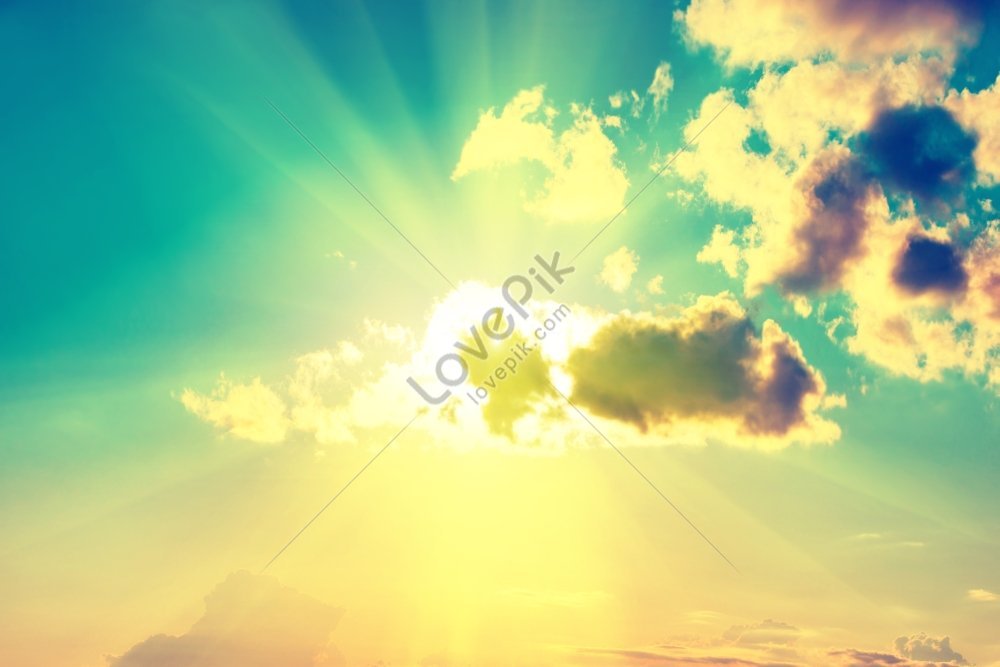 Голубое небо с облаками и солнцем на фоне изображение_Фото номер 352050499_  Формат изображения_ru.lovepik.com