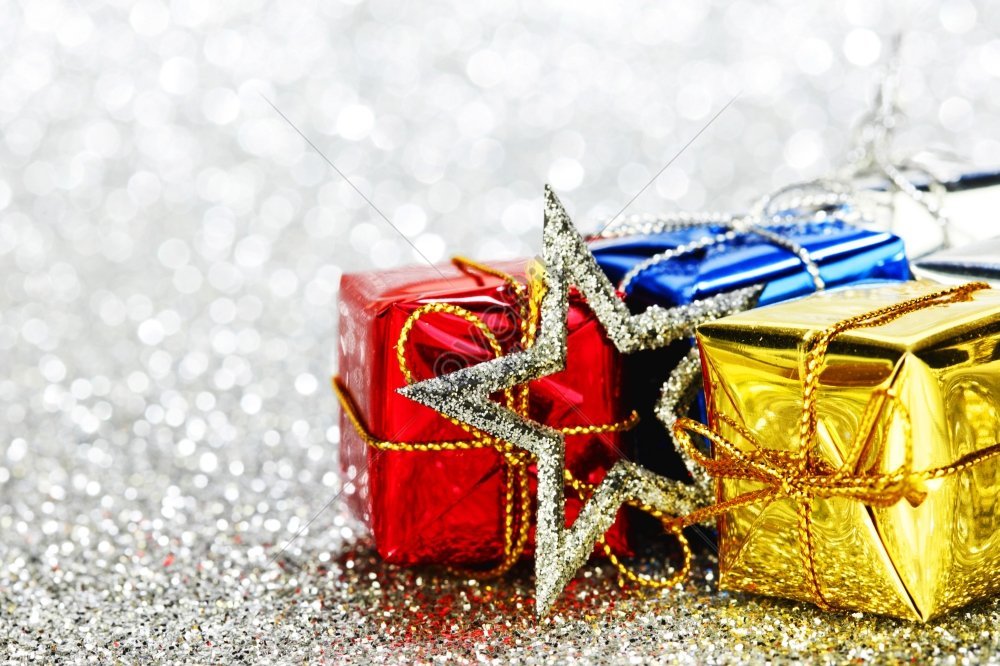 Blue Boxes With Christmas Gifts On A Shiny Silver Background Picture And HD  Photos | Free Download On Lovepik