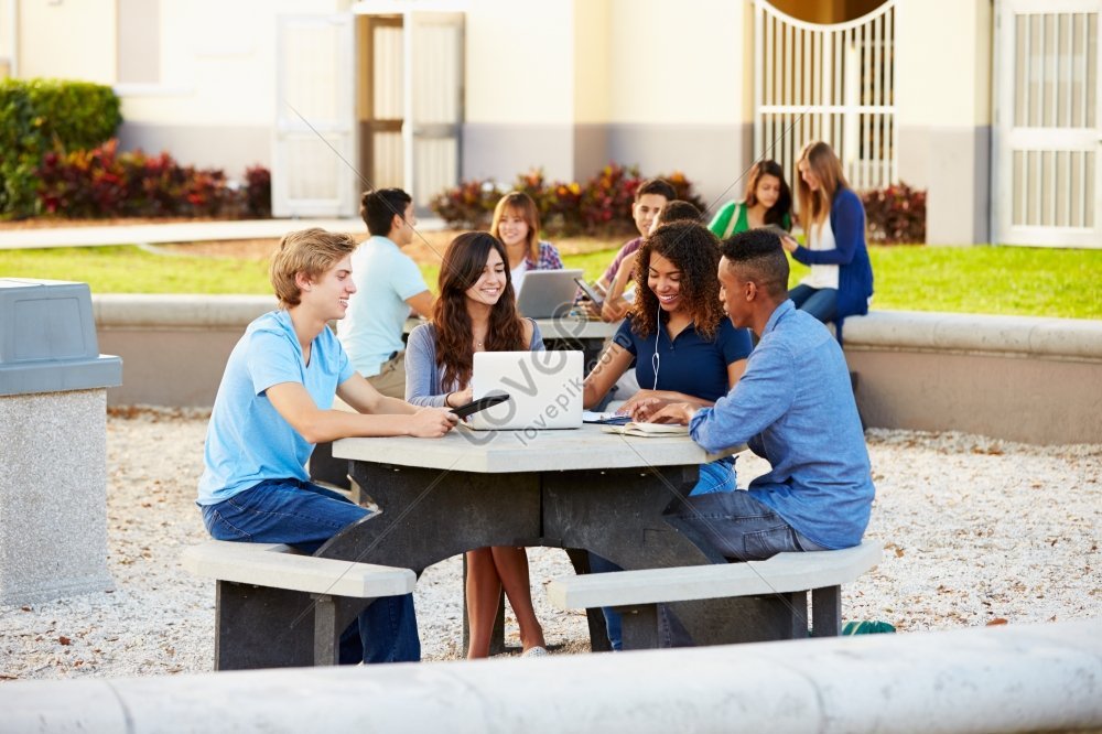 Should students join clubs on campus. Счастливые студенты в столовой. Sitting outside Campus.